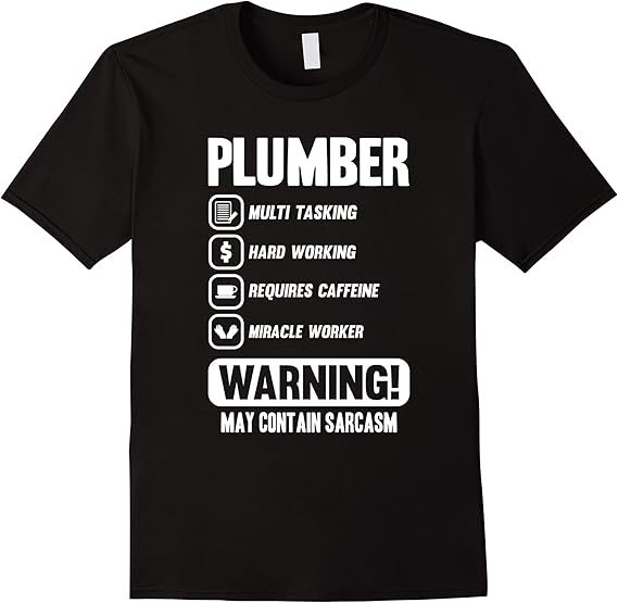 Mens Funny Plumber Gift TShirt Clothing