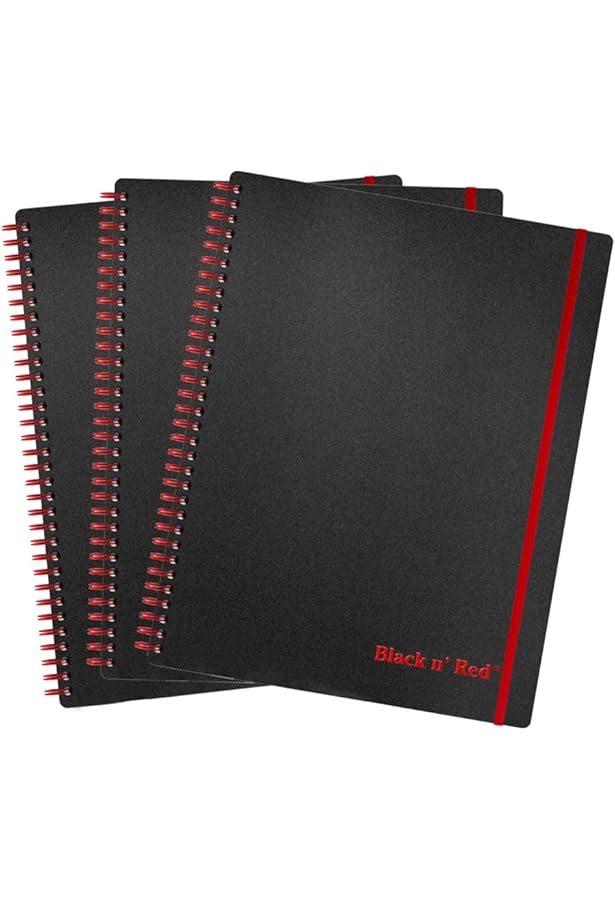 Black n' Red Twin Wire Poly Cover Notebook, 8-1/4