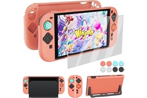 Coooudqs Dockable Case for Nintendo Switch 2 Case dockable, PC Slim Hard Shell for Switch 2 Accessories, Scratch & Shock Protection Cover for Joycon 2 with Screen Protector and Thumb Grip