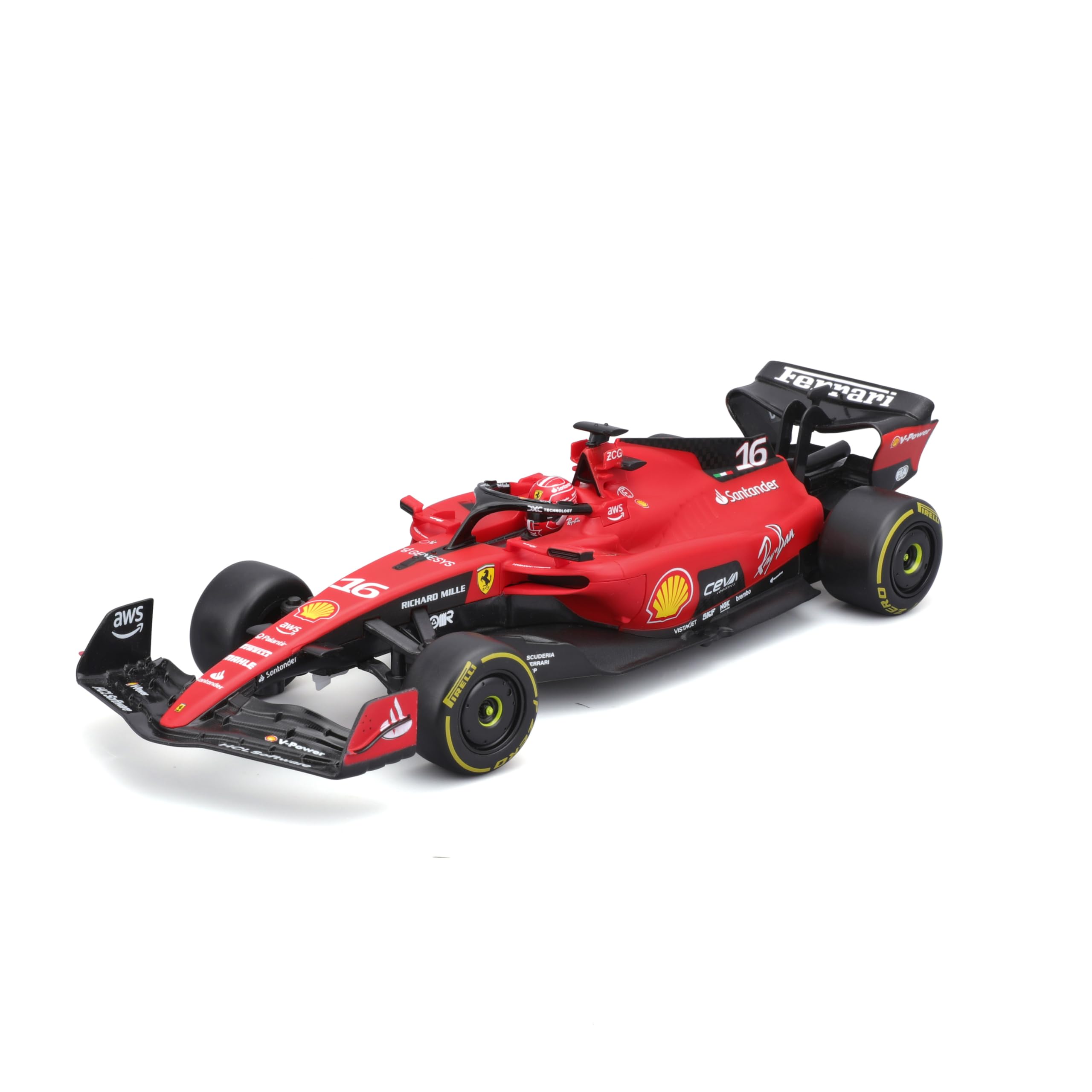 Maisto TECH Ferrari SF-23 Leclerc Radio-Controlled Vehicle 1:24 Scale, 2.4 GHz RC with Lithium Battery and Semi-Proportional Steering, Officially Licensed by Ferrari