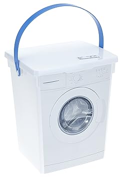Waschpulverbox Waschmittelbox Vorratsdose + 1 gratis Mircofasertuch -VANI- 30 x 30 cm Kunststoff 5 l Waschmitteldose Waschmit