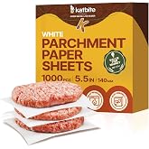 Katbite 1000 Pcs Burger Patty Paper Squares, 5.5x5.5 Inch, Non-Stick | Heavy duty greaseproof squares, ideal for separating patties, burger presses, grilling, freezing and candy wrapping