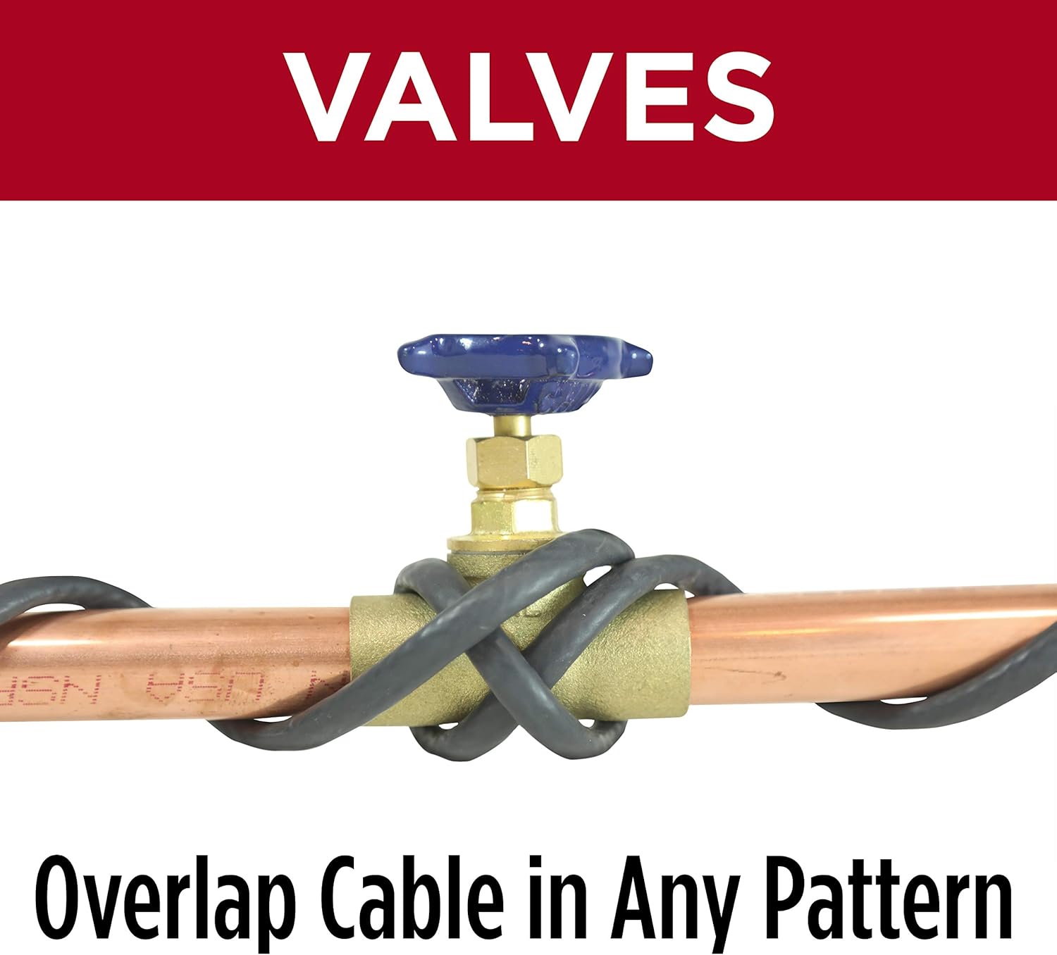 Heat Cable for Pipe Freeze Protection, 125 feet, with Built-in Thermostat and 16 Feet of High-Temp Installation Tape, Heavy-Duty, Self-Regulating, 120 volt - - 