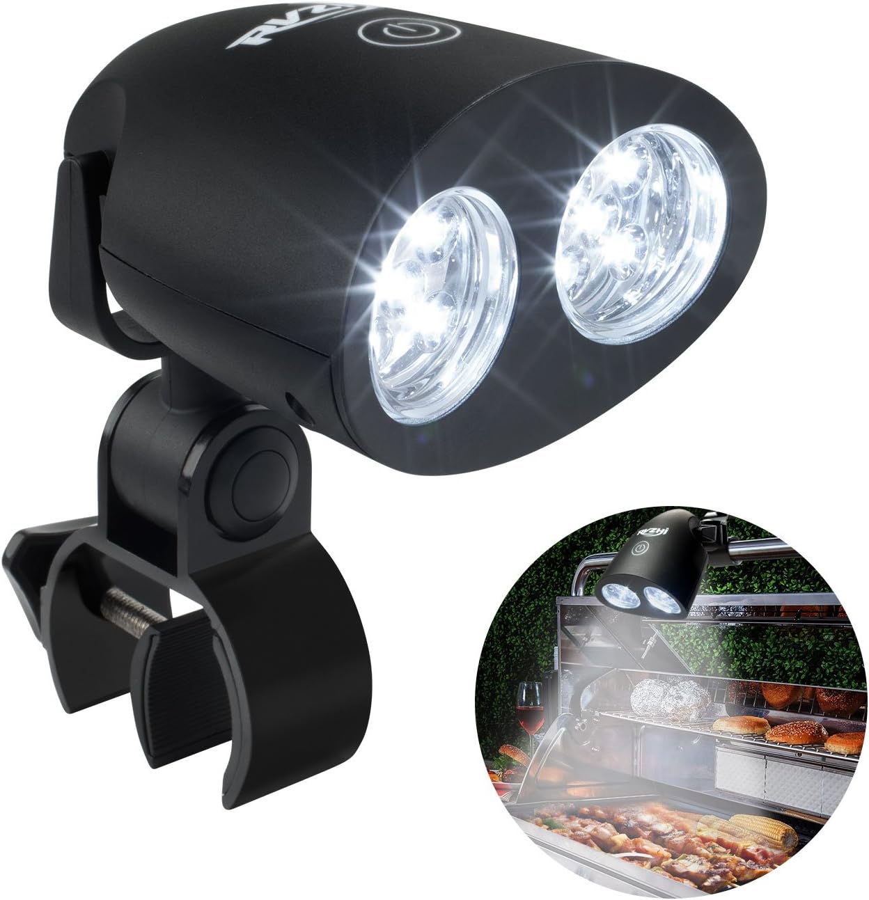 RVZHI Barbecue Grill Light, 360°Rotation for BBQ with 10 Super Bright LED Lights- Heat Resistant,100lm LED BBQ Light for Gas/Charcoal/Electric Grill-Battery Not Include