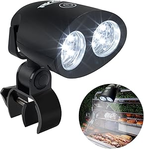 RVZHI Barbecue Grill Light, 360°Rotation for BBQ with 10 Super Bright LED Lights- Heat Resistant,100lm LED BBQ Light for Gas/Charcoal/Electric Grill-Battery Not Include