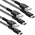 Mini USB Cable [3-Pack, 3.3ft] iSeekerKit USB 2.0 Type A to Mini B Charger Cable Nylon Braided Compatible for Hero 3+, Hero H