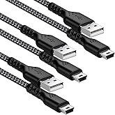 Mini USB Cable [3-Pack, 3.3ft] iSeekerKit USB 2.0 Type A to Mini B Charger Cable Nylon Braided Compatible for Hero 3+, Hero H