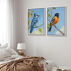 MUDECOR Framed Canvas Print Wall Art Set Blue Jay