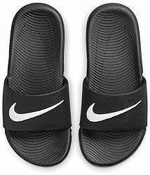 NIKE Kids' Kawa Slide Sandal, Black/White, 3 M US