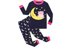 KikizYe Girls Pajamas Set Kids Long Sleeve PJs Cotton Jammies