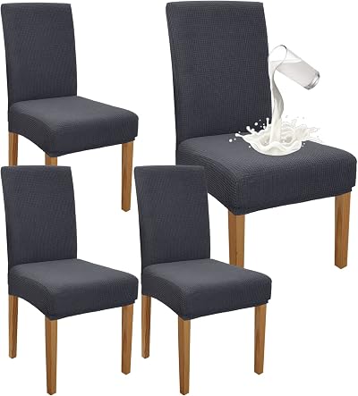 Granbest Premium Waterproof Stretch Chair Covers Set of 4 Grey
