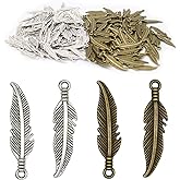 Kukiwhy 200 Pcs Craft Supplies Dream Catcher Feather Charms Pendants for Jewelry Making Findings Accessory for DIY Bracelet Necklace