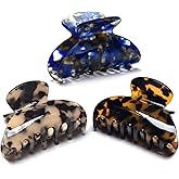 3 Packs Women Medium Hair Clips Tortoise Claw Clips Celluloid Jaw Clips Leopard Print Hair Clamps Fashion Hair Accessories