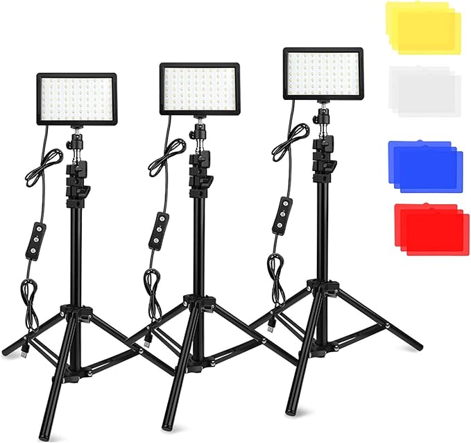 3 Packs 70 LED Video Light with Adjustable Tripod Stand Amazon.co.uk
