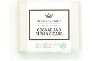 Henri et Victoria Cognac and Cuban Cigars Olive Oil Soap For Men – Long-Lasting Scent With Nourishing Cocoa Butter & Moisturi