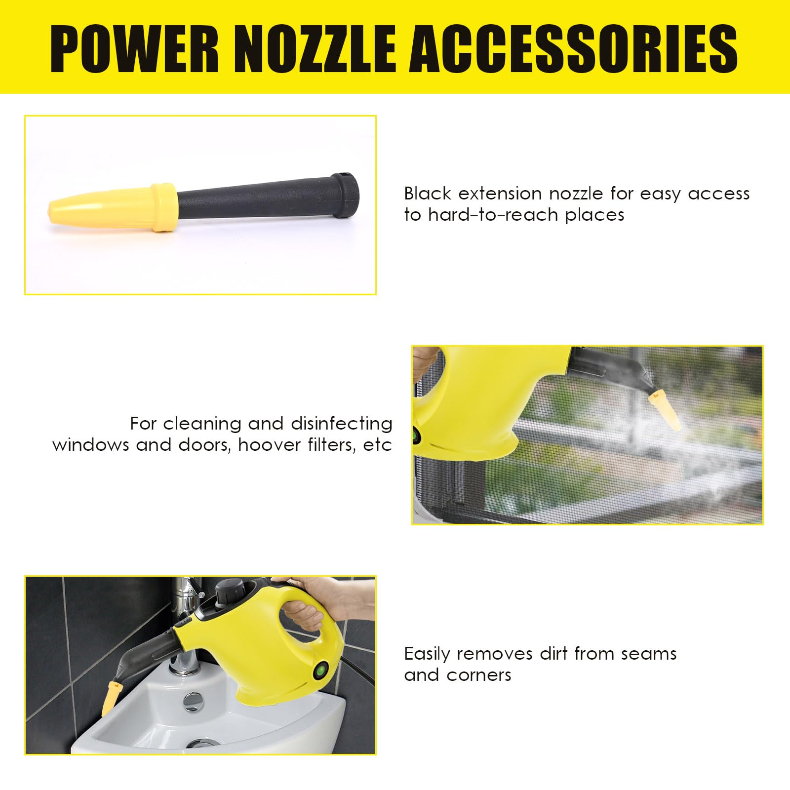 12 Stück für Kärcher Dampfreiniger Zubehör, Rundbürste, Fugenbürsten, Handdüse Microfiber Cloth, Powerdüsen Set, Dampfreiniger Ersatzteile für kärcher SC1 SC2 SC3 SC4 SC5 6