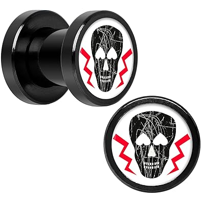 BodyCandy Negro Anodizada Acero Inoxidable Calavera Corazón ...