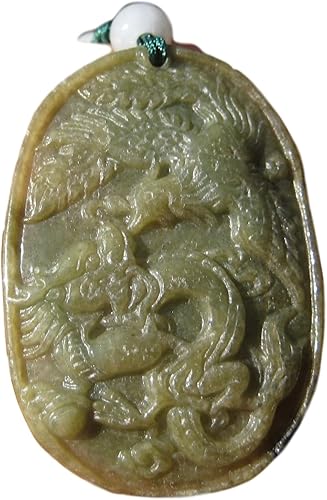 Amazon 輝石天然ビルマ翡翠ドラゴンペンダントネックレスcarving Am68 ネックレス 通販