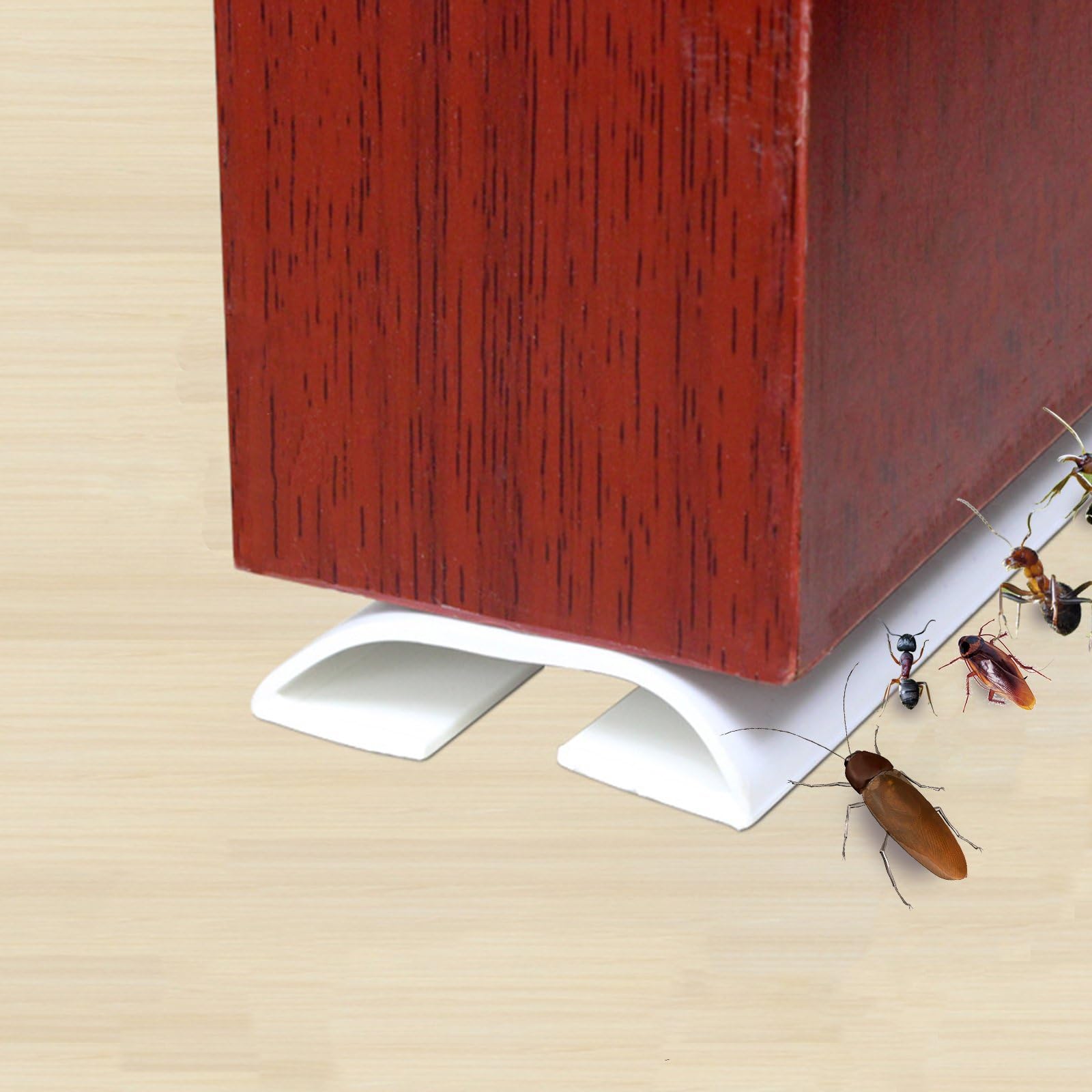 Getek Bottom Door Draft Stopper Soundproof, Door Bottom Weather Stripping, Self Adhesive Door Bottom Seal (White)