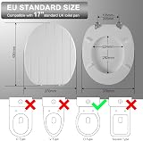 Angel Shield White Wooden Toilet Seat with Adjustable Hinges Classic Oval view 2