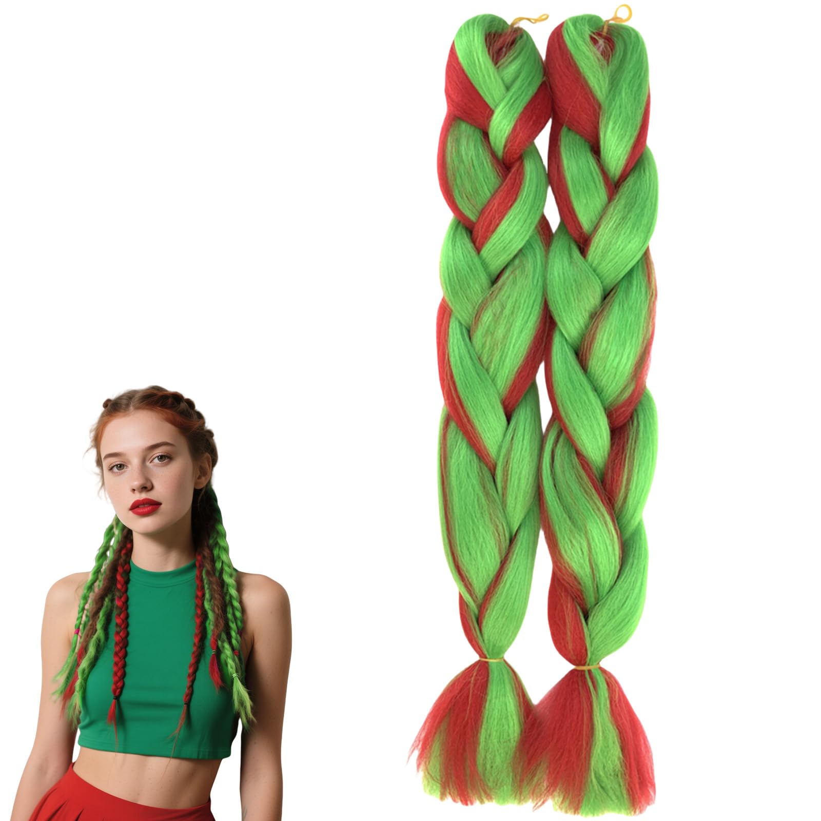 Braiding Hair Ombre 2 Tones Jumbo Braids Hair Extension for Twist 24" Pony Tails Extensions 1525