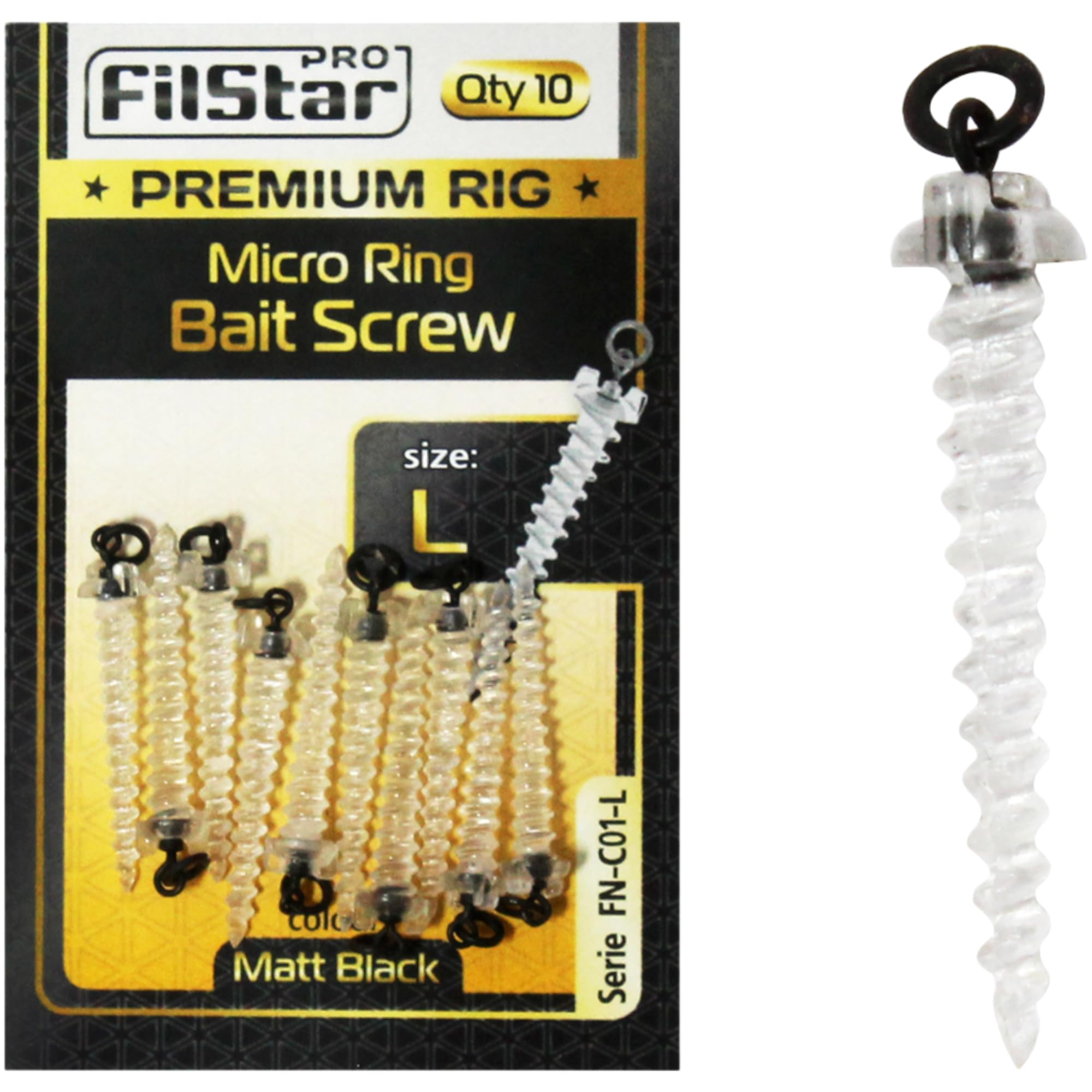 PRO Filstar Bait Screw with Ring 10 x 26 mm - Boilies & Pellets Bait Screws - Pop Up Boilie - Fishing Bait Screws - Pop Ups Rig for Fishing Hooks - Carp Fishing - Fishing Carp Accessories