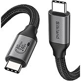 Silkland 80Gbps USB 4 for Thunderbolt 5 Cable, [USB-IF Certified] 120Gbps Bandwidth for 16K/Dual 8K, 240W Charging, High Speed USB C Cable Compatible Thunderbolt 4,MacBook M4 Pro,iPhone 17/16,SSD, 4FT