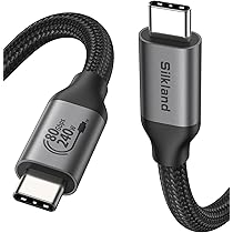 USB 4 Cable 1Ft - 40Gbps Thunderbolt 4 Compatible, 100W Fast Charging