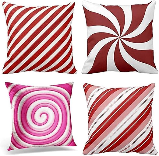 Amazon Com Emvency Set Of 4 Throw Pillow Covers Stripe Pattern