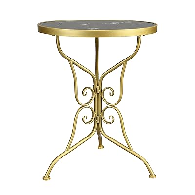 Buy Function Home Round Marble Side Table Modern End Table With Black Marble Top Gold Base Bedside Small Coffee Table For Small Spaces Patio Side Table Outdoor Easy Assembly Online In Indonesia