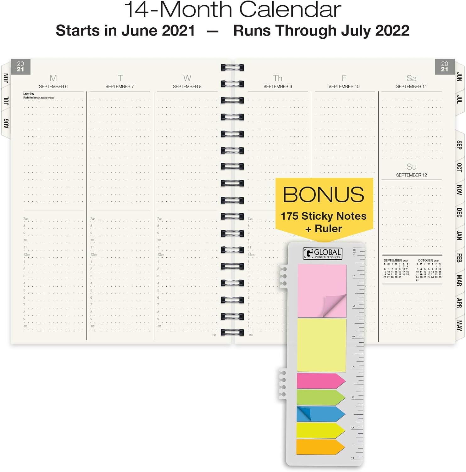 Essential 7x9 Monthly & Weekly 2021-2022 Planner - (7x9 - June 2021 Through July 2022) : Office Products