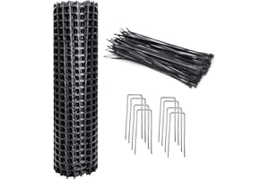 BOUTICOL Tree Guard Protector Plants Wrap Plastic Tubes 15.7x 122 inches Around Trunk Bark, Tree Wrap with Zip Ties and 8pcs U-shaped Ground Nail, Plastic Mesh Tree Bark Protector from Animals, Deer (black)