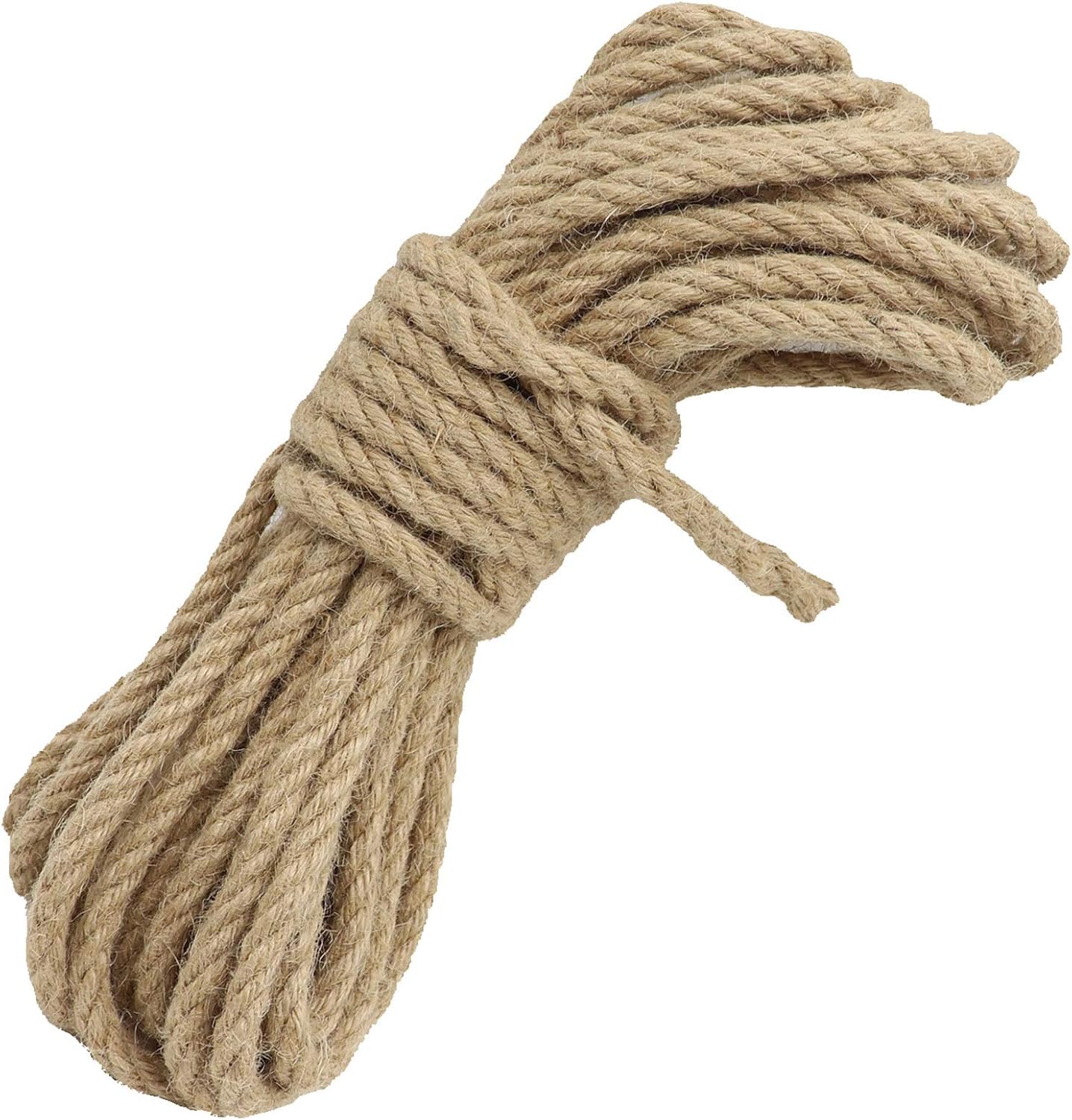 KuTi Kai Natural Hemp Cord Ropes and Strong Jute Rope Sash,Multi Purpose Utility Sisal Twine Rope (10mm-10M(32ft))