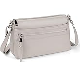 befen Small Genuine Leather Crossbody Purse Bags for Women, Multi Pockets Shoulder Handbag with RFID Blocking Card Slots