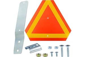 BOSFLAG Slow Moving Vehicle Triangle Sign Mounting Kit with Visibility Slow Moving Vehicle Sign Triangle Signs, Includes 1 Tractor Bracket, 1 Signal Plate, 1 Sign Bracket, 4 Nuts and 4 Bolts