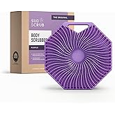 Sud Scrub® Antimicrobial Silicone Body Scrubber, Exfoliating Body Scrubber for Sensitive Skin, Eco Friendly Shower Scrubber for Body, Silicone Body Brush for Showering, Purple