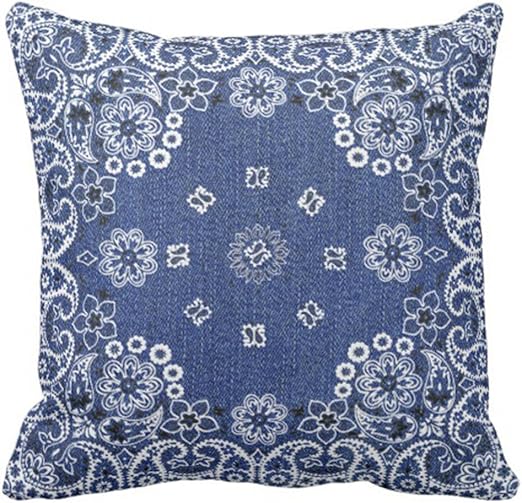 Amazon Com Emvency Throw Pillow Cover Country Western Blue Denim