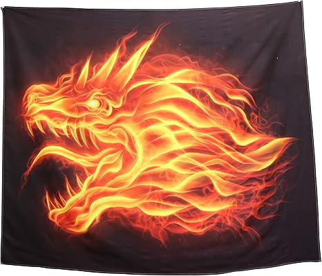 Amazon Co Jp Nd インテリア タペストリー 火 炎 不死鳥 フェニックス 鳥 猫 竜 龍 ファイヤー 大判 大きい 部屋 飾り 飾り付け オンライン飲み会 背景 テレワーク リモート ワーク 背景布 デザイン３ ホーム キッチン