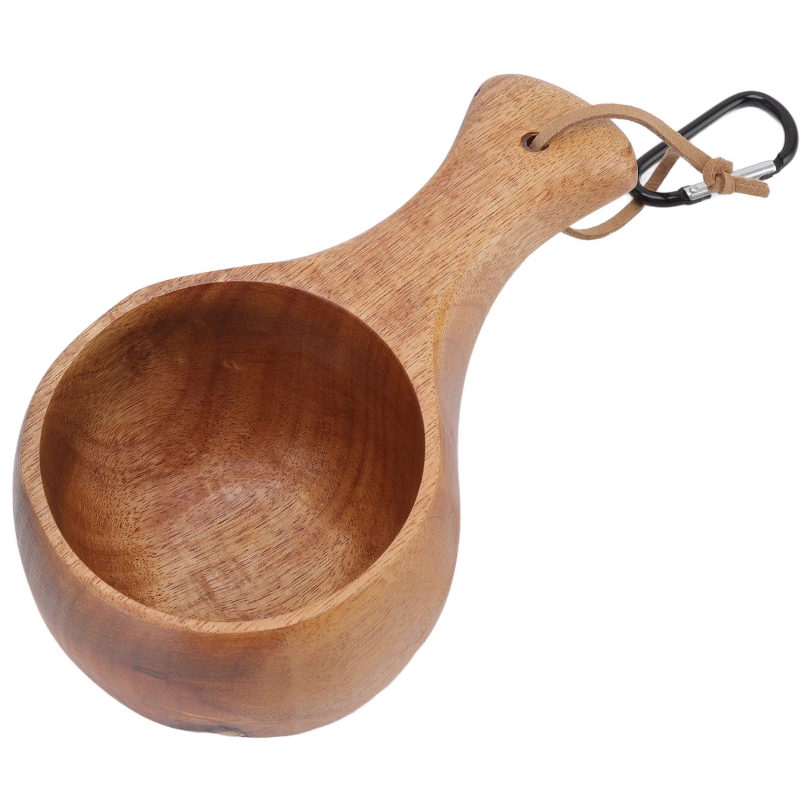 Fdit Wood Camp Mug, Nordic Style Wooden Cup Natural Texture for Home Camping Hiking