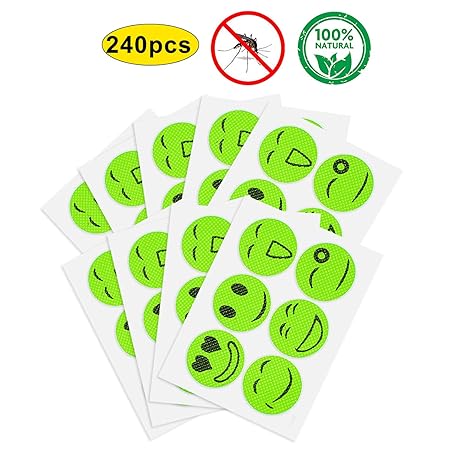 YHmall 240 Pcs Mückenschutz Aufkleber Aufnäher Anti Mücken Mosquito Repellent mit Citronella für Outdoor und Innenschutz MEHR