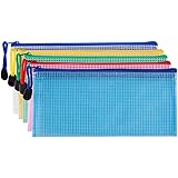 Bilipala Small Zipper Envelope Document Storage Pouch Bag Invoice Holder Organizer for Budget, Check, Pencil, 5 Counts