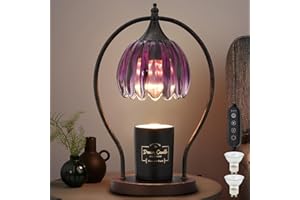 GOODBUY Candle Warmer Lamp, Dimmable Candle Warmer with Timer, Vintage Candles Wax Warmers for Jar Candles Birthday Gifts for Women, Christmas Gifts for Mom, Home Decor for Bedroom Living Room, Purple Black