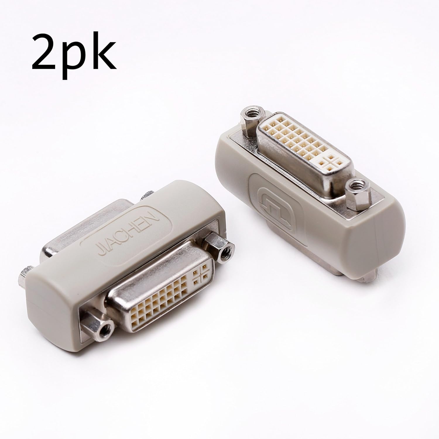 DVI coupler female to female gender changer bulkhead mount adapter(beige nickel plated) 2 Pack - Image 3