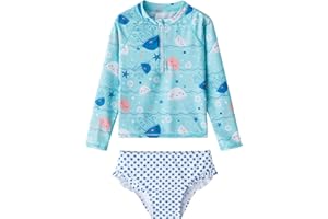 LIBREDGE Girls Swimsuit Rash Guard Sets 2-Piece Girls Bathing Suit UPF 50+ Sun Protection