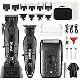 KEMEI Professional Hair Clippers for Men, Cordless Barber Clippers Set and Trimmers Kit, Rechargeable Electric Foil Shaver & Beard Trimmer, Men's Facial Grooming, Hair Cutting Tools, Gifts for Men