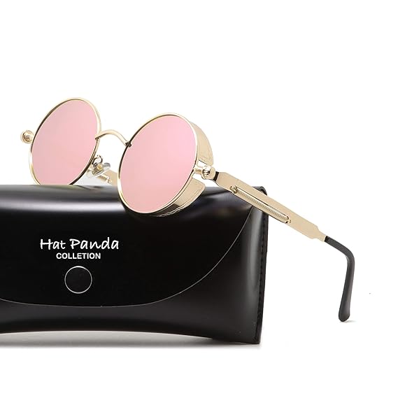 HatPanda Runde Polarisierte Retro Vintage Sonnenbrille für Männer Frauen