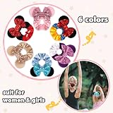 MiDoDo 6 Pack Velvet Mouse Ears Bows Hair Scrunchies Hair Ties view 5