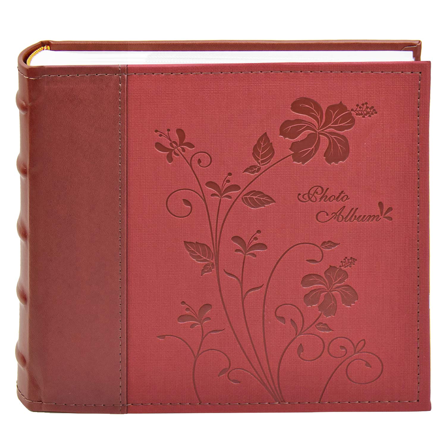 Golden State Art Photo Album Holds 200 4"x6" Pictures 2 Per Page Faux