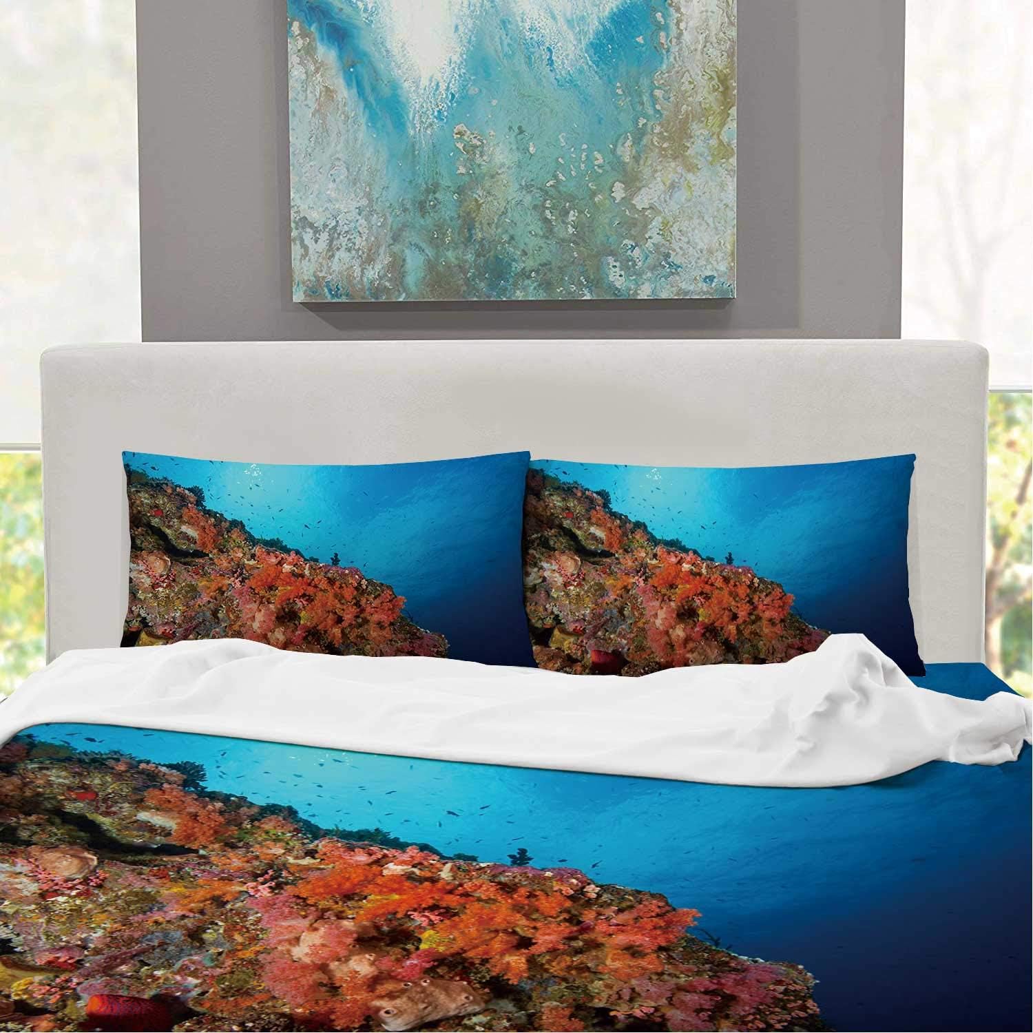 CUDEVS - Juego de sábanas de Coral Duro y Suave sobre un Arrecife