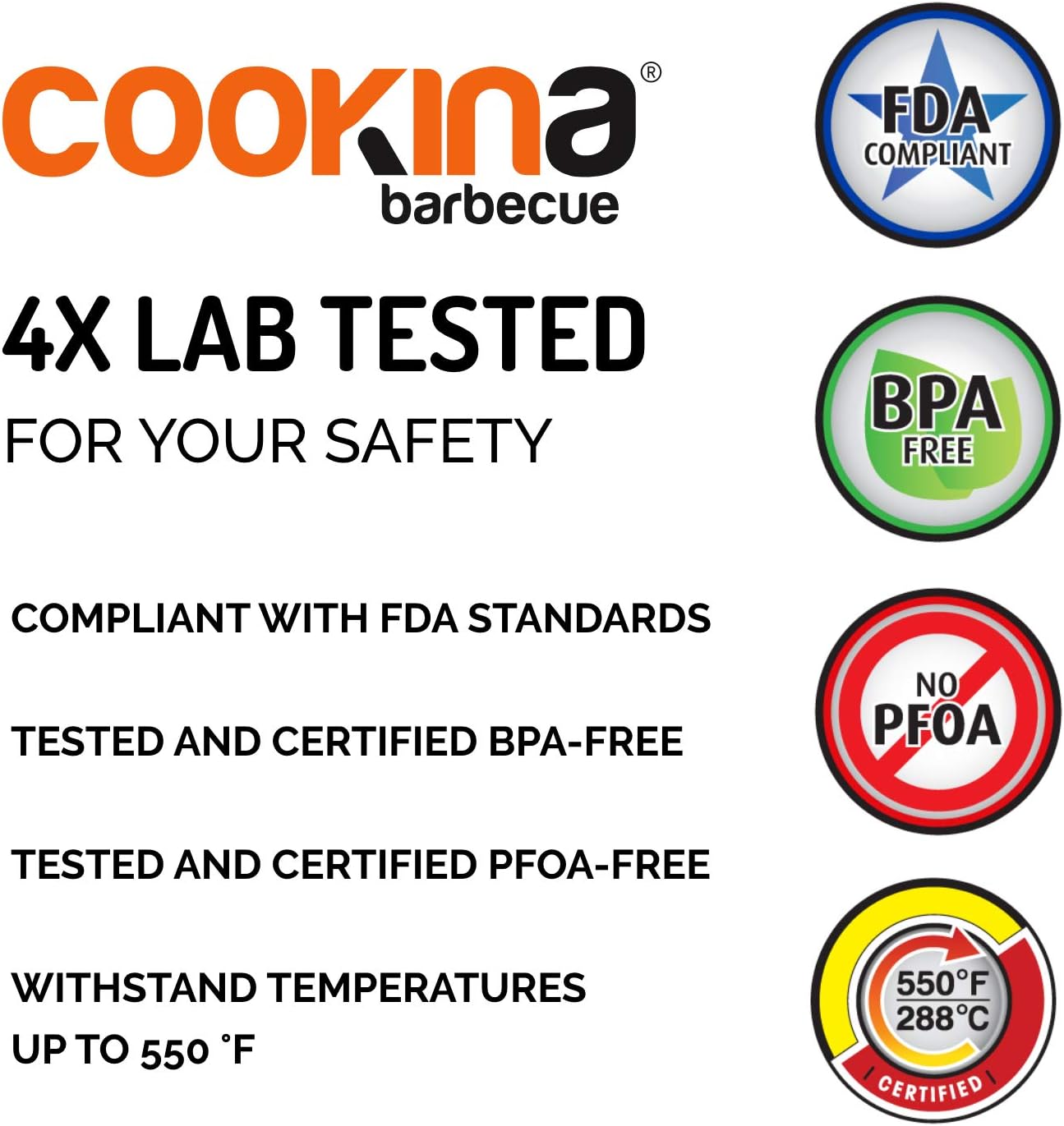 COOKINA BBQ Reusable Mat-100% Non-Stick, Easy to Clean Grilling Sheet for Smokers, as Well as Gas, Charcoal and Electric Barbecues, Single Pack, Black: Kitchen & Dining